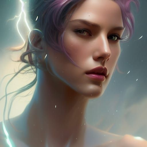 Striking Lightning Queen Portrait in 8K Resolution