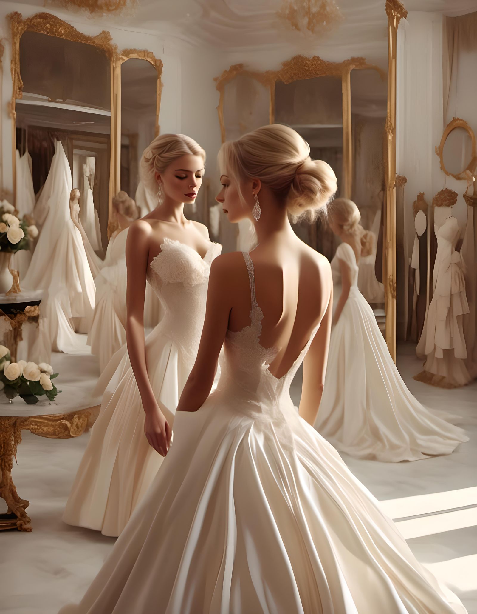 Woman Getting Ready in Sixties Mod Fantasy Style