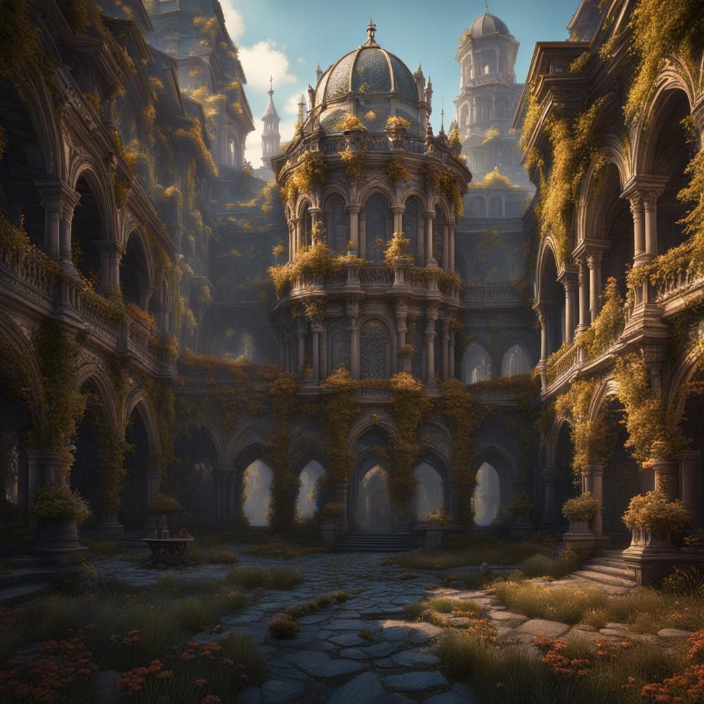 Detailed Renaissance Matte Painting in Deep Color