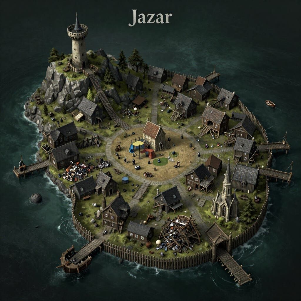 Dark Fantasy Map of Jazar Fisher Village