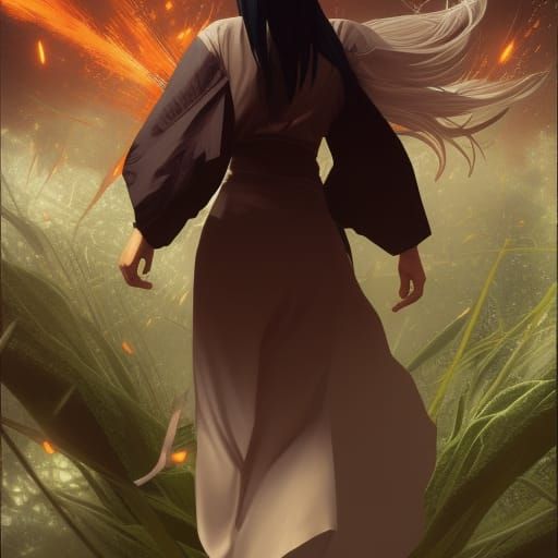 Tsunade Dark Fantasy Art in Art Nouveau Style