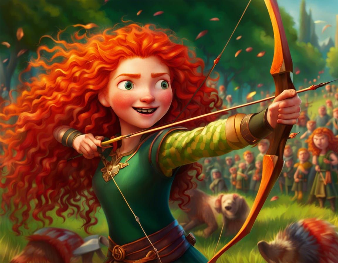 Merida in Archery Competition on Open Field