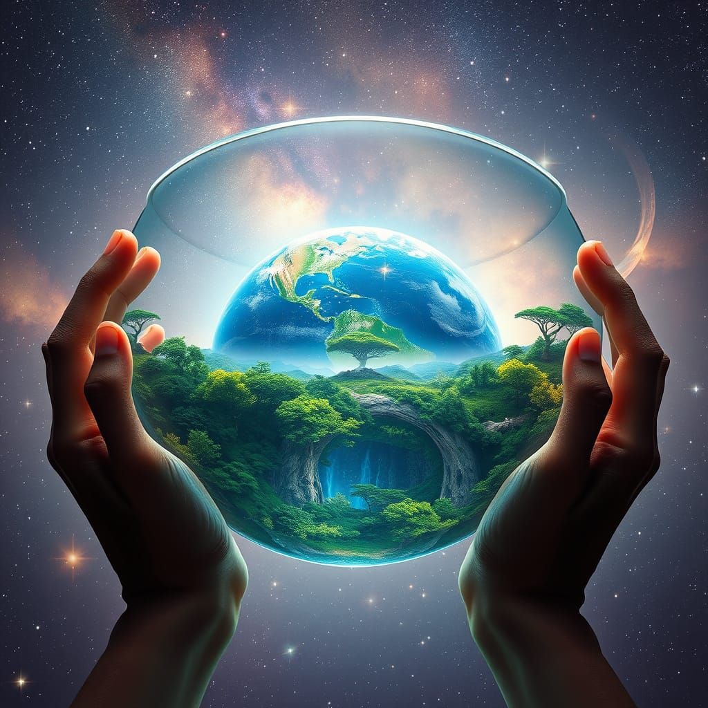Celestial Terrarium in Ethereal Hands