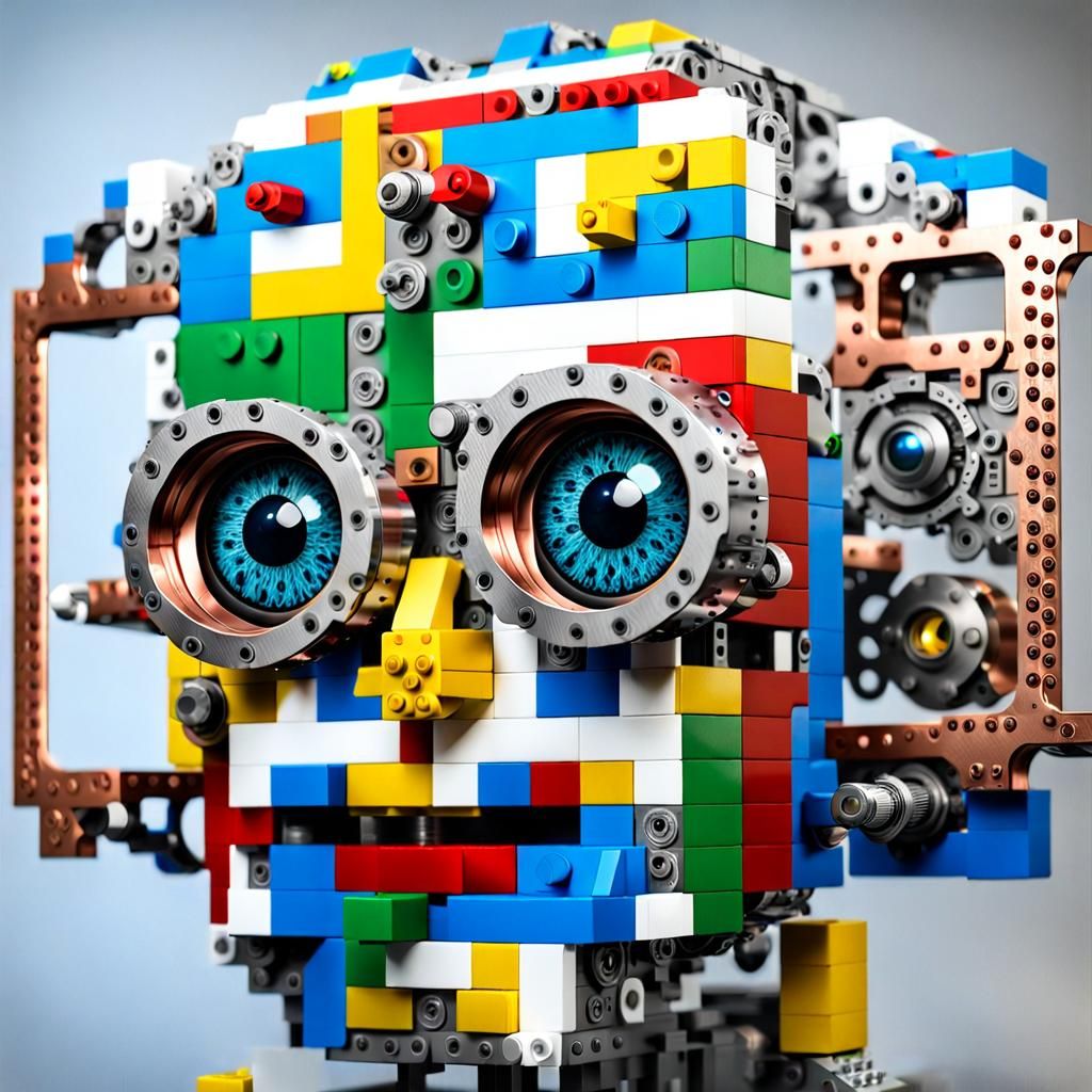 Steampunk Cyborg Head with Visible Robotics