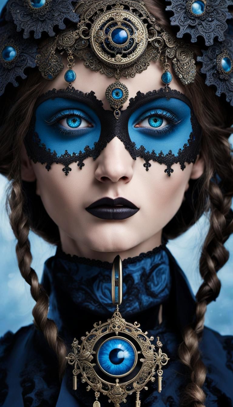 Blue Eye Key in Surrealist Style