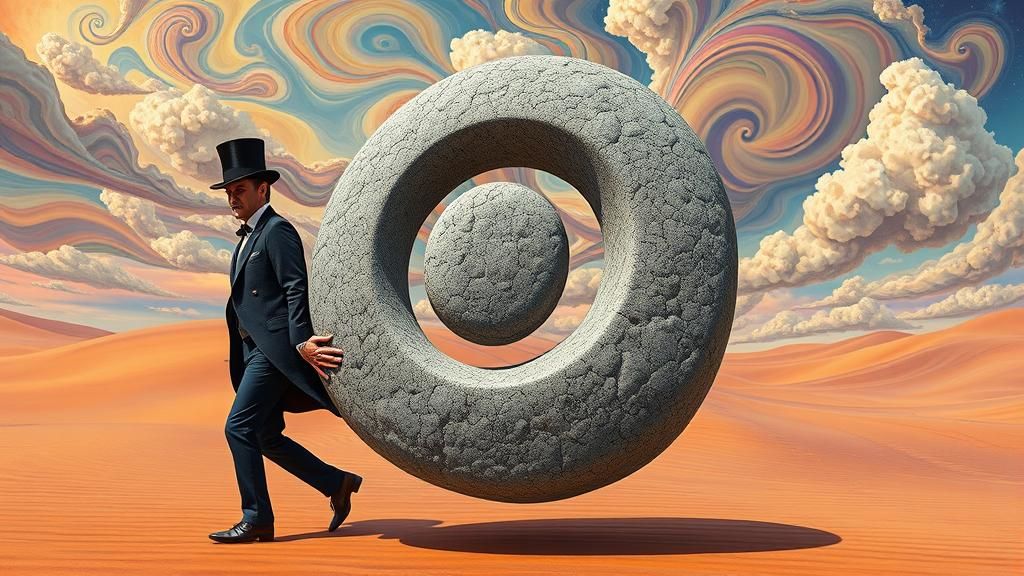 Surreal Desert: Men Carry Musical Rock