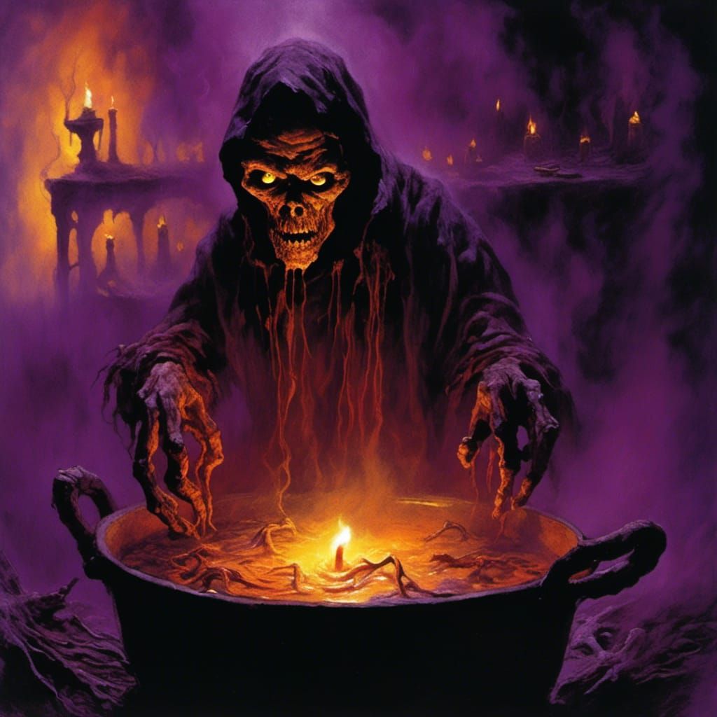 Eerie Boiled One Phenomenon in Dark Fantasy Style