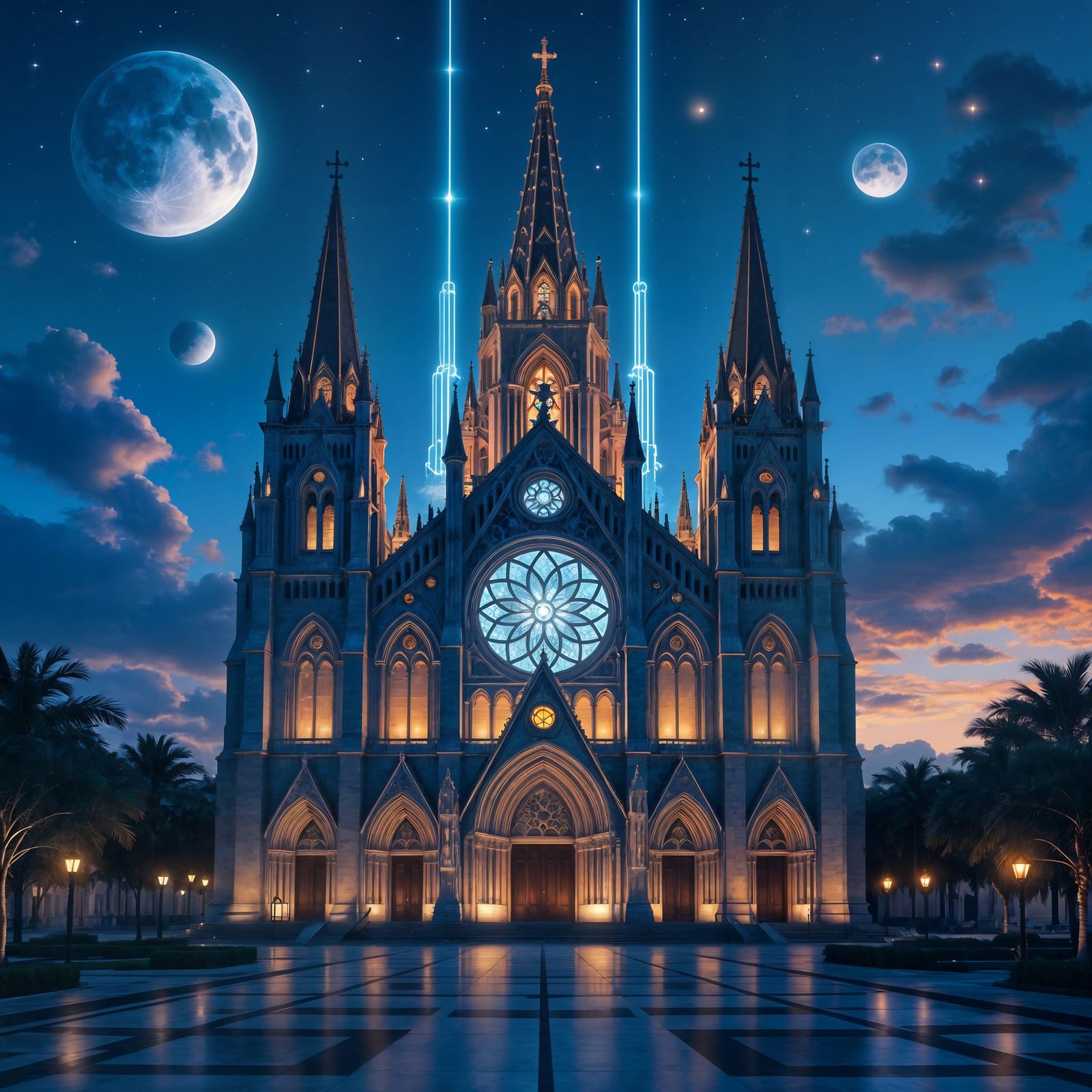 Caribbean Cathedral in Sci-Fi Style: Digital Matte Painting