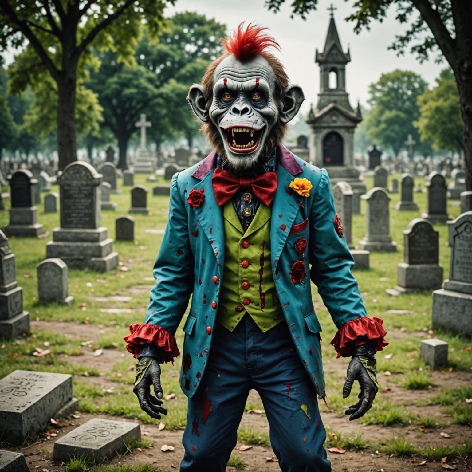Zombie Monkey Clown Hootenanny in Cemetery