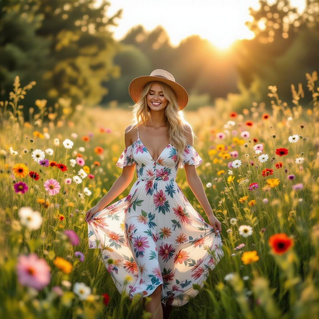 Floral Paradise Dancing in Summer Breeze