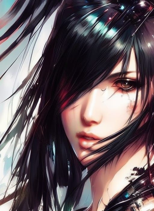 Tifa Lockhart Portrait in Expressive Speedpaint Style