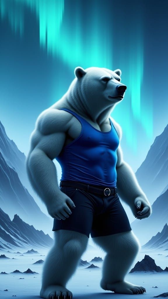 Muscular Polar Bear Hero