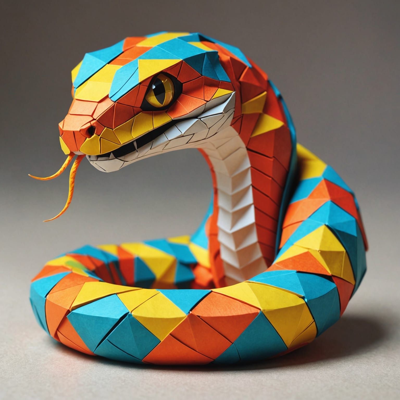 Cute Snake in 3D Origami Paper Craft