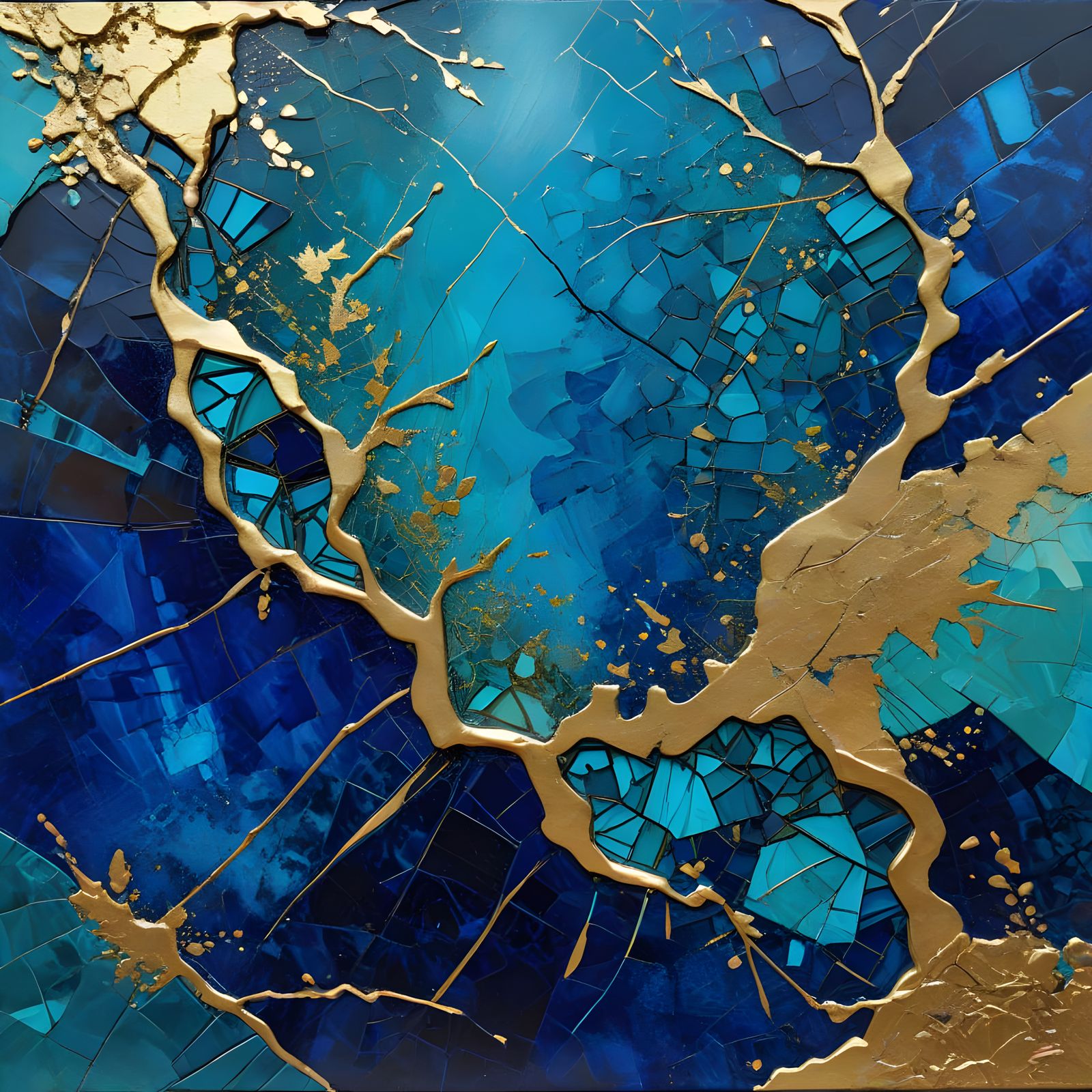 Kintsugi Masterpiece in Vibrant Neo-Expressionist Style
