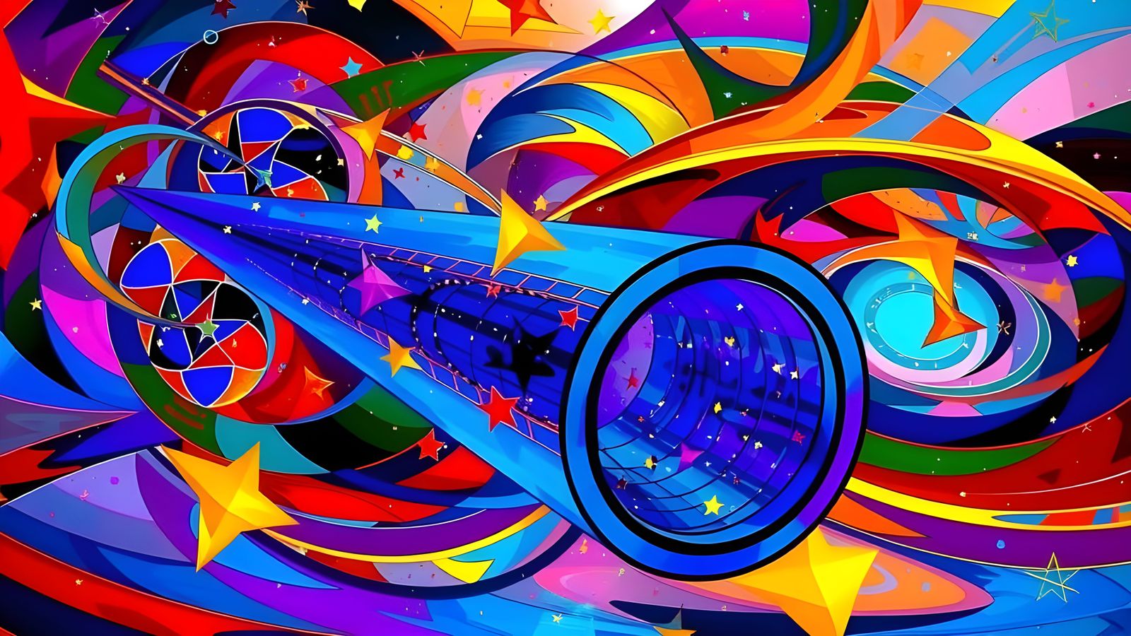 Resplendent Cylinder Mirroring Cosmic Starry Night