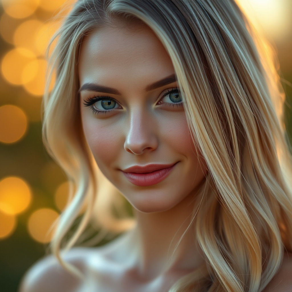 Luminous Beauty in Golden Hour Portrait