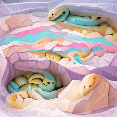 Pastel Snakes in a Colorful Pit