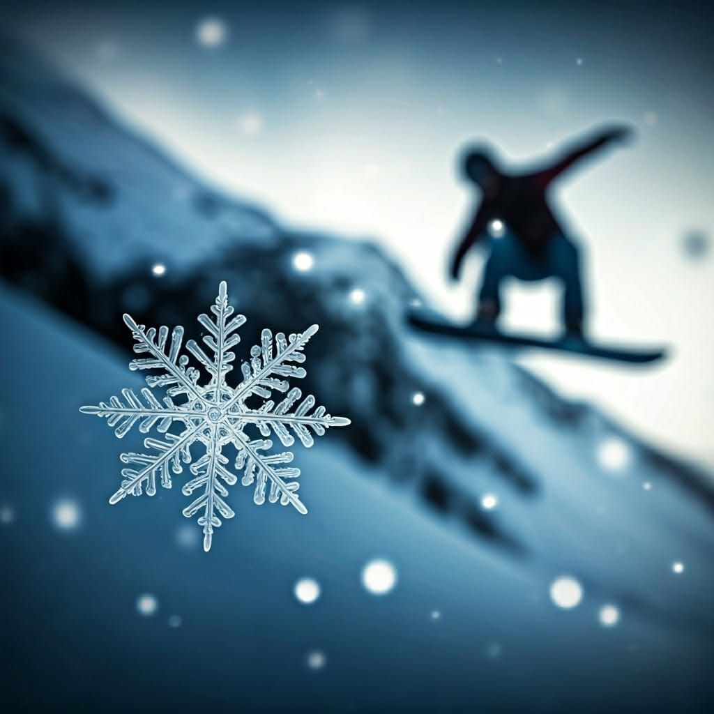 Delicate Snowflake Dance in Mid-Air
