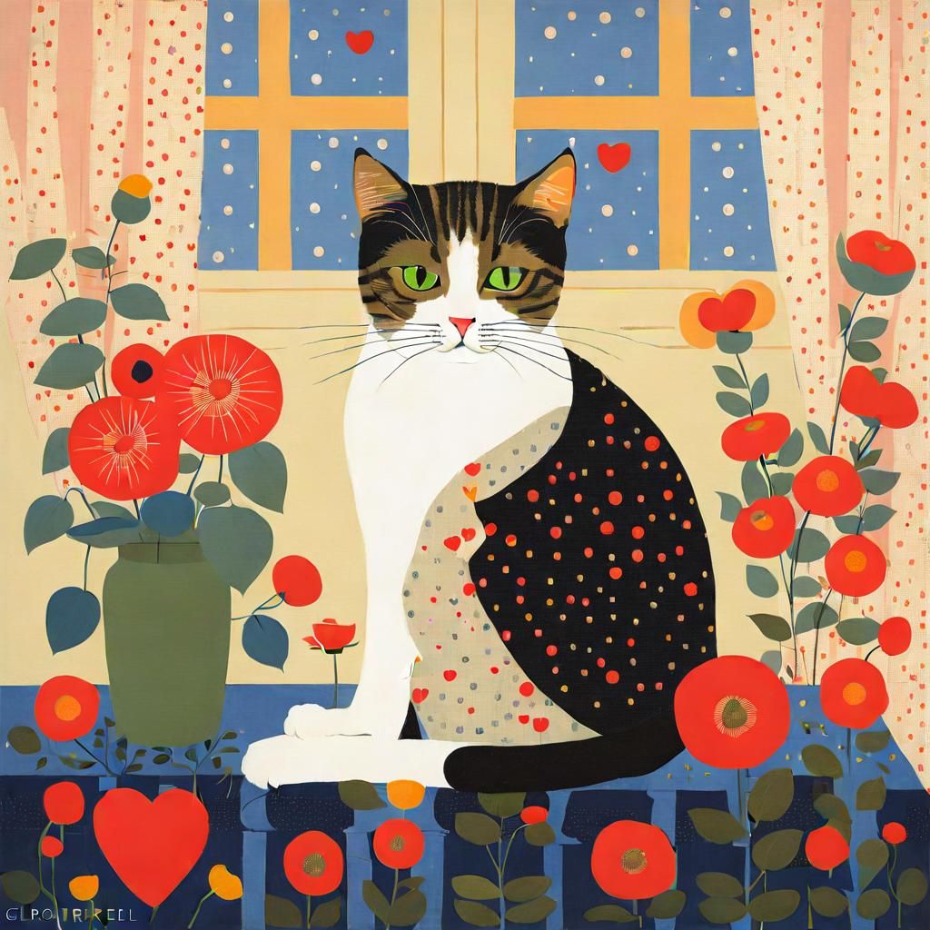 Cat Surrounded by Flowers, Architectural Style