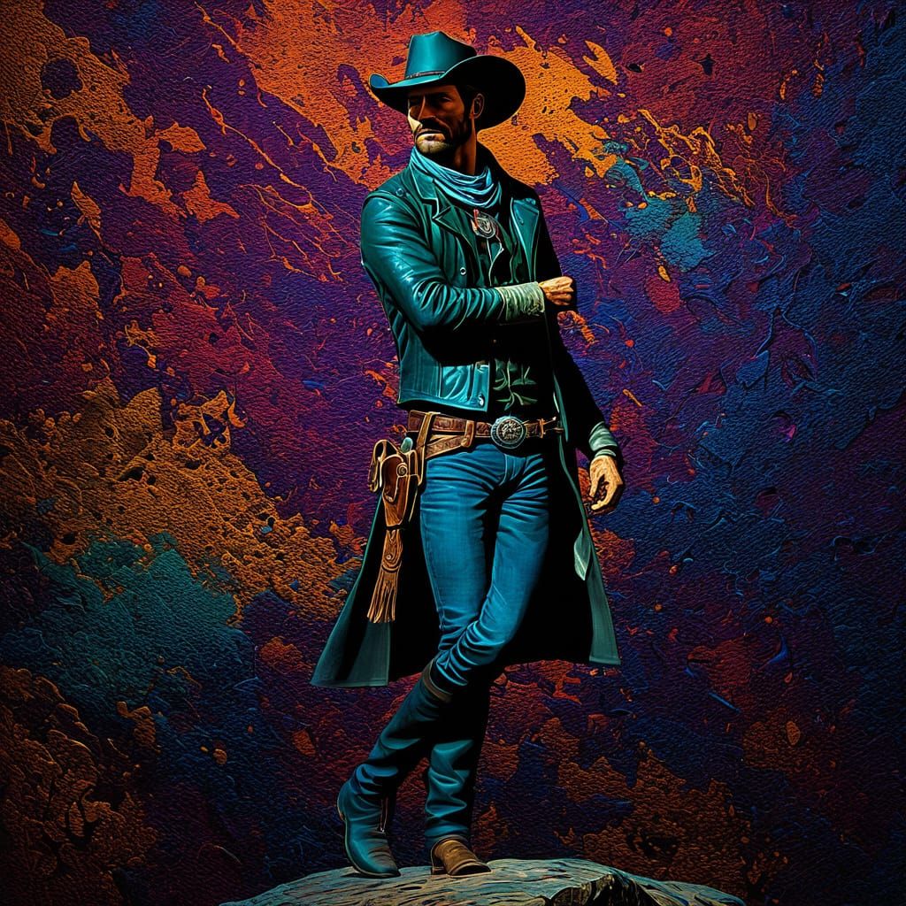 Cowboy Portrait in Western Film Style