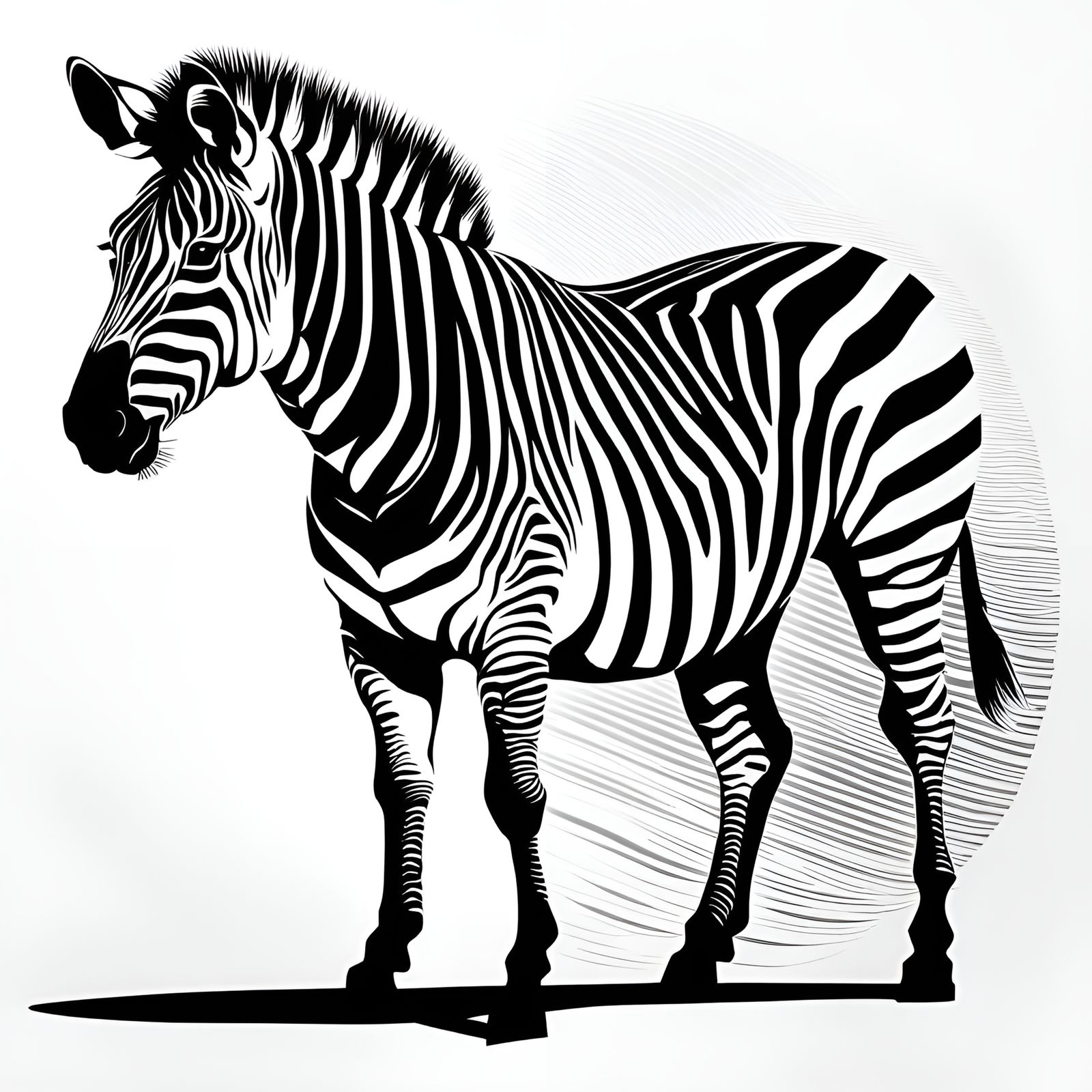 Zebra Silhouette in Graffiti Art Style