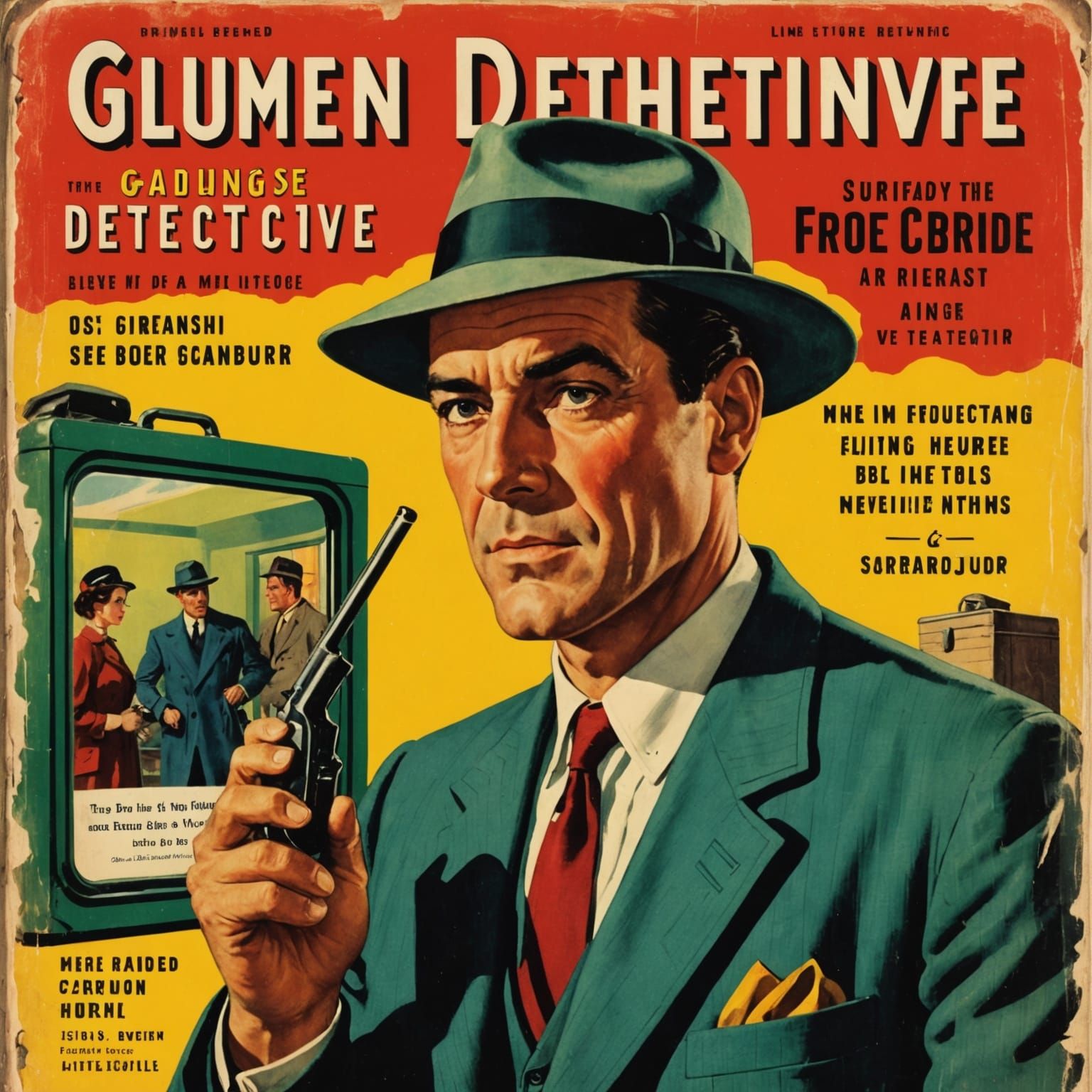Retro 1950s Detective Novel Cover Art