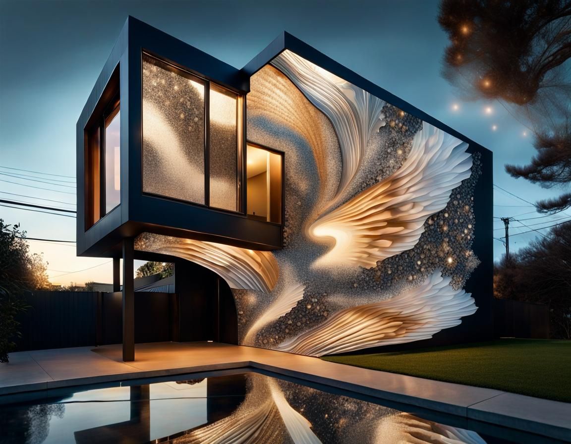 Surreal House Collage in Barbara Takenaga Style