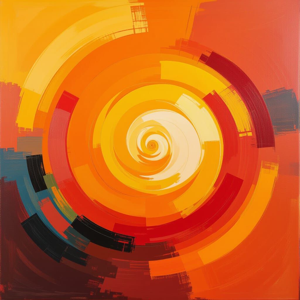 Abstract Orange Hues in Expressive Color Fields