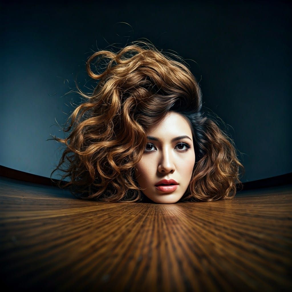 Dramatic Fisheye Portrait in Hyperdetailed Photorealism