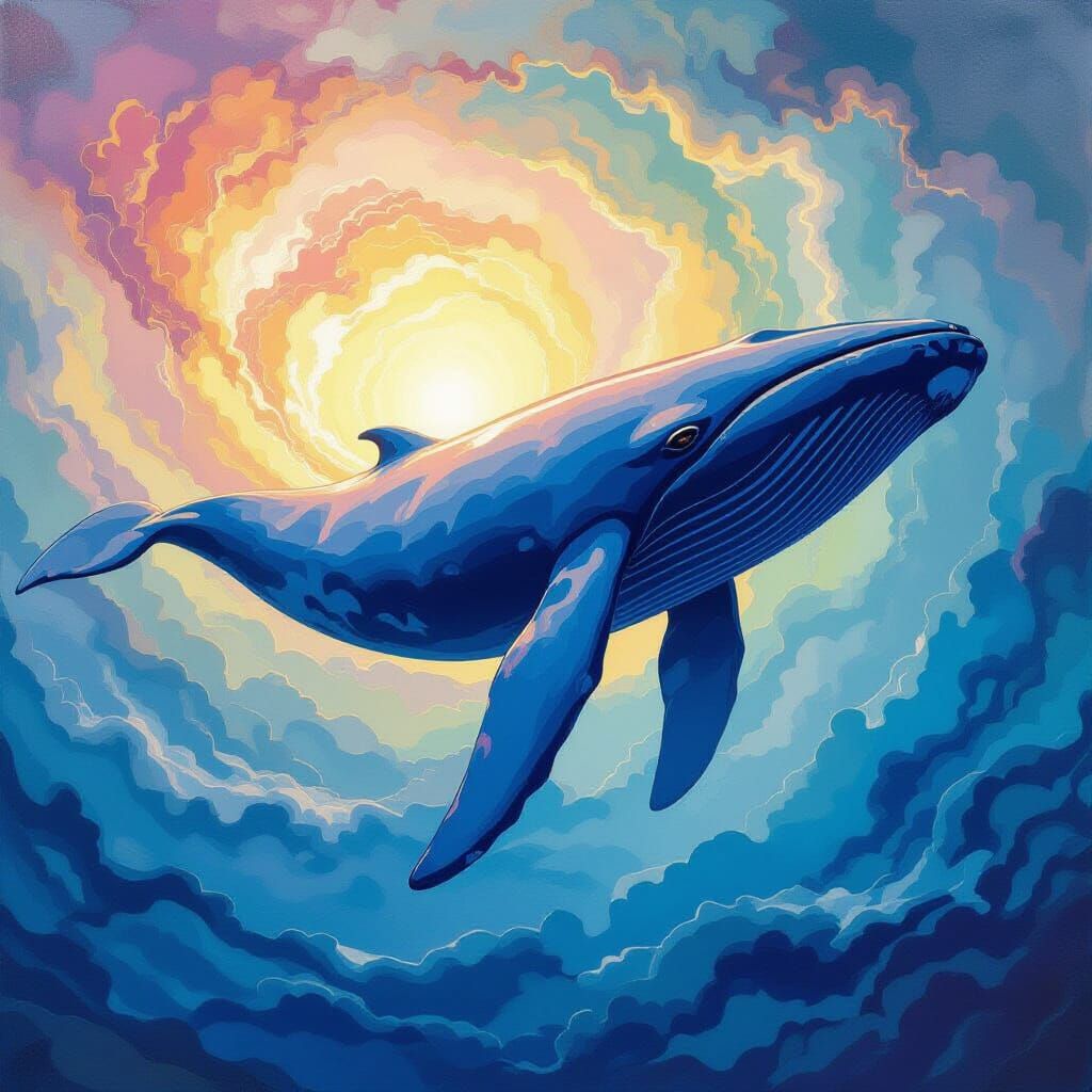 Plasma Whale in Hyperdimensional Dreamscape