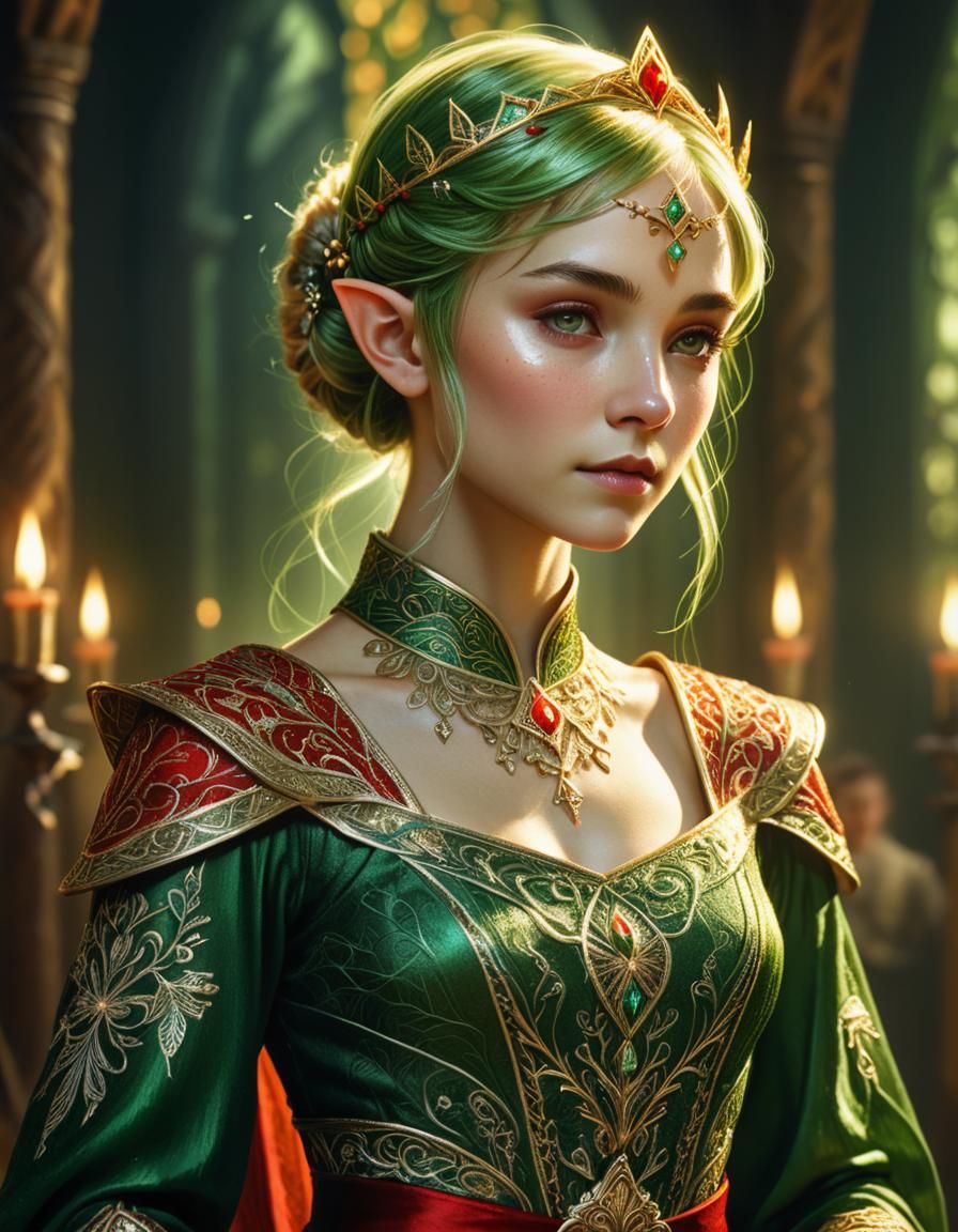 Elven Princess Portrait in High-Fantasy Style