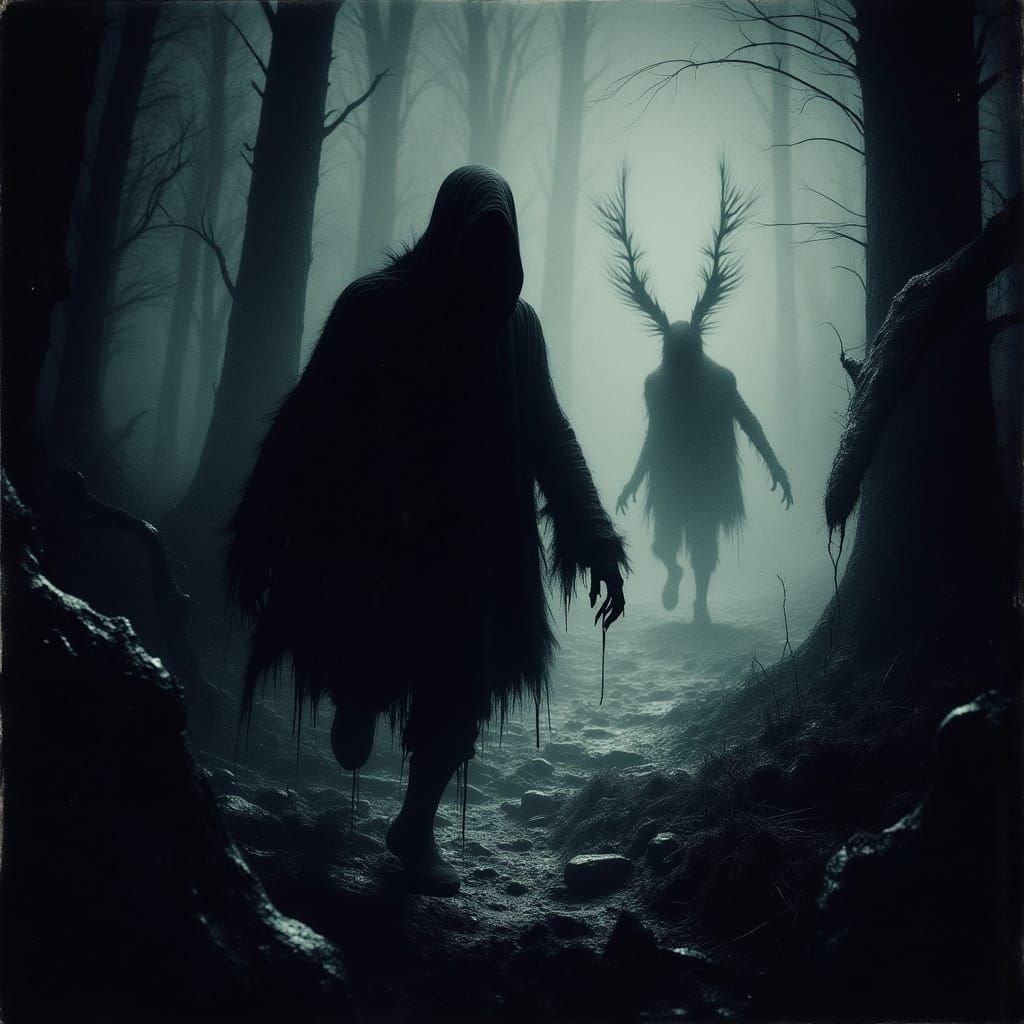 Ethereal Phantom Pursuit in Haunting Gothic Style