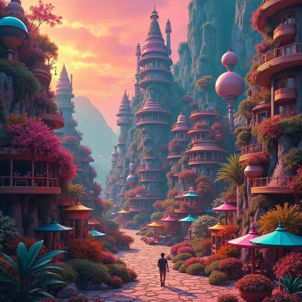 Maximalist Poster Art in Atmospheric Style