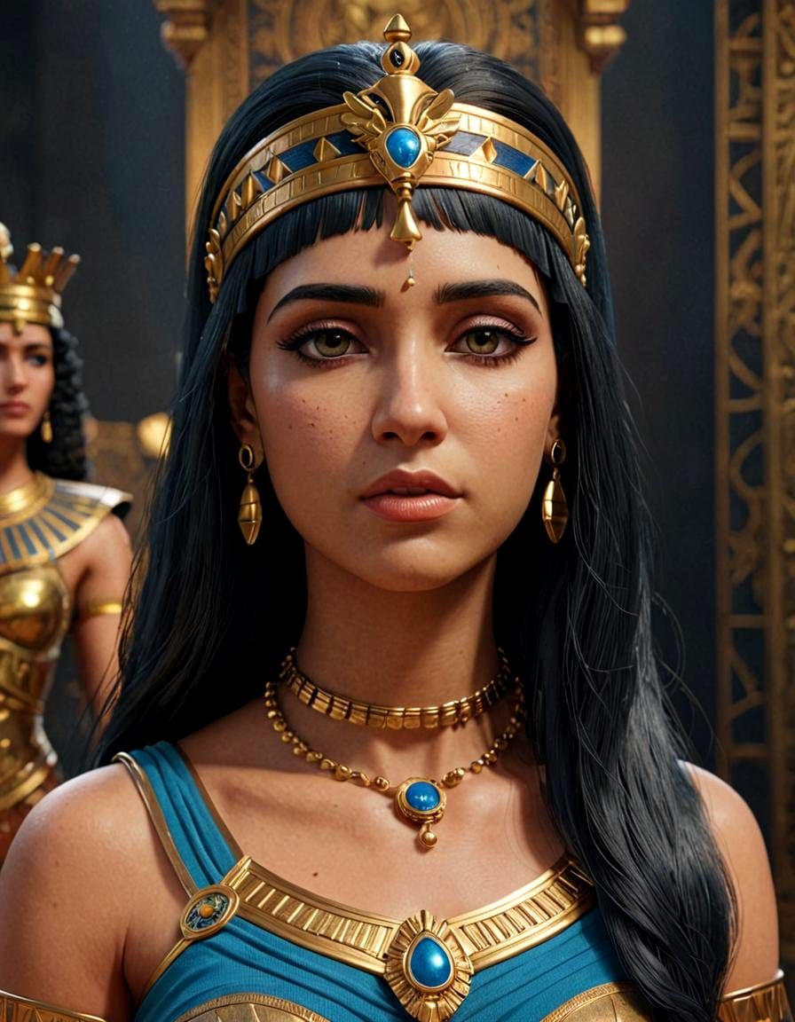 Sad Queen Cleopatra in Detailed 3D Animation