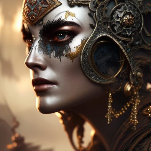 Ornate Ranger Portrait in Dark Fantasy Style
