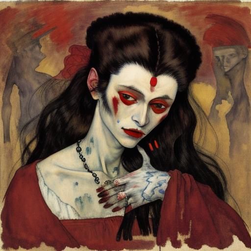 Vampire's High Blood Pressure: Expressionist Portrait