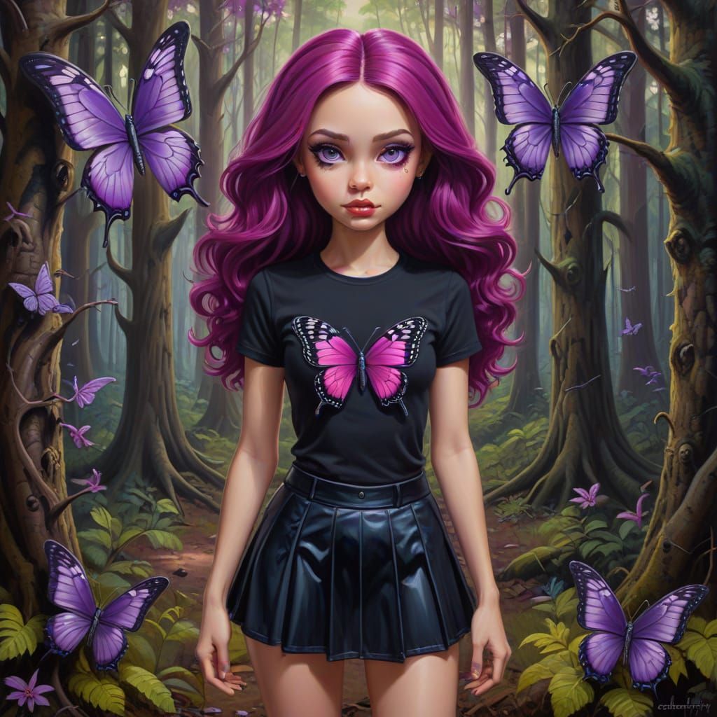 Psychedelic Gothic Graffiti Portrait in Bratz Style