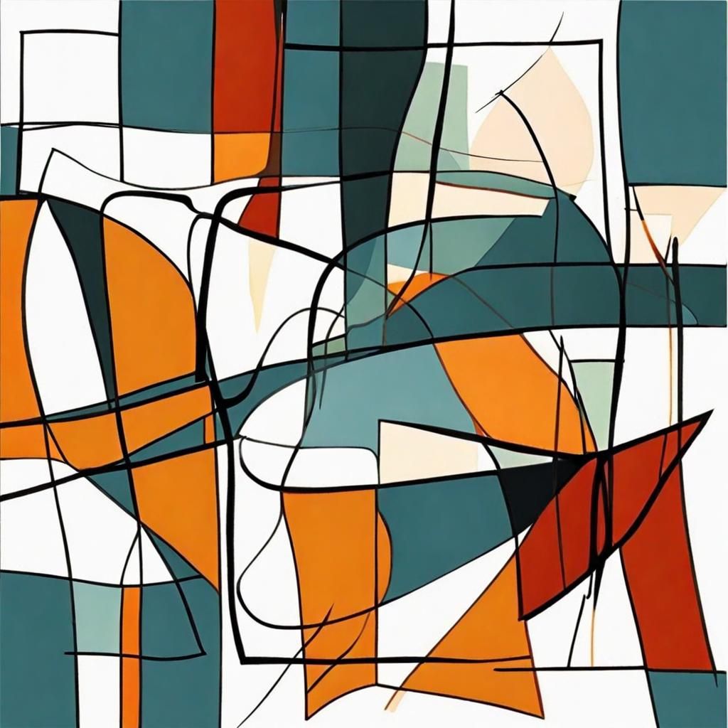 Simplified Geometric Composition in Bold Colors