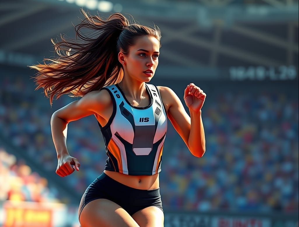 Realistic European Track Athlete in Fantasy Setting