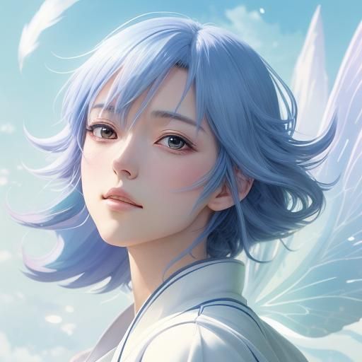 Anime Fairy Portrait in Watercolor Style