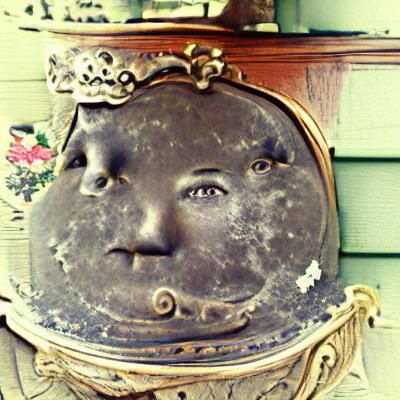 Victorian Moon Face Antique Illustration