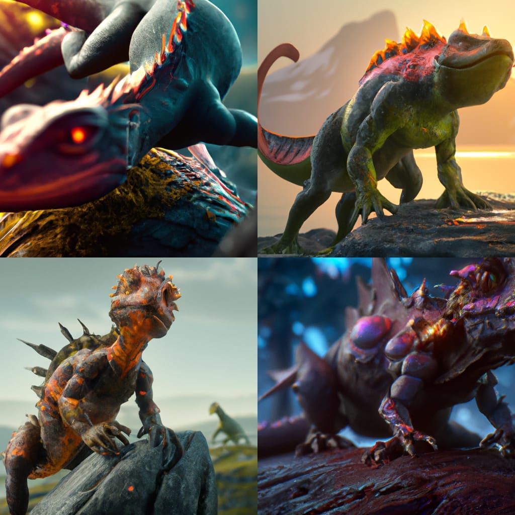 Detailed Devil Lizard Matte Painting in 8K