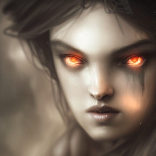 Darkly Beautiful Fallen Angel in Gothic Art Style