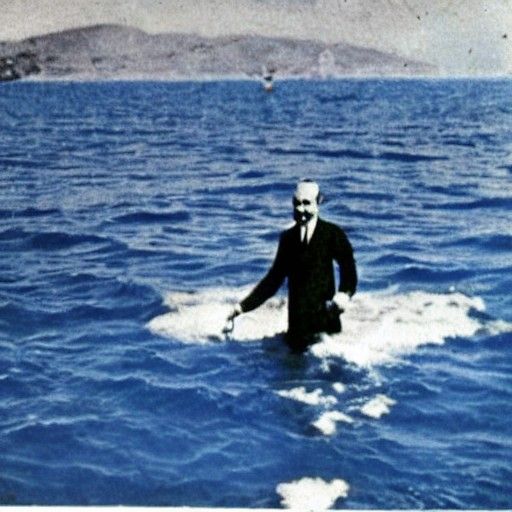 Ataturk and the Greek Flag in the Sea