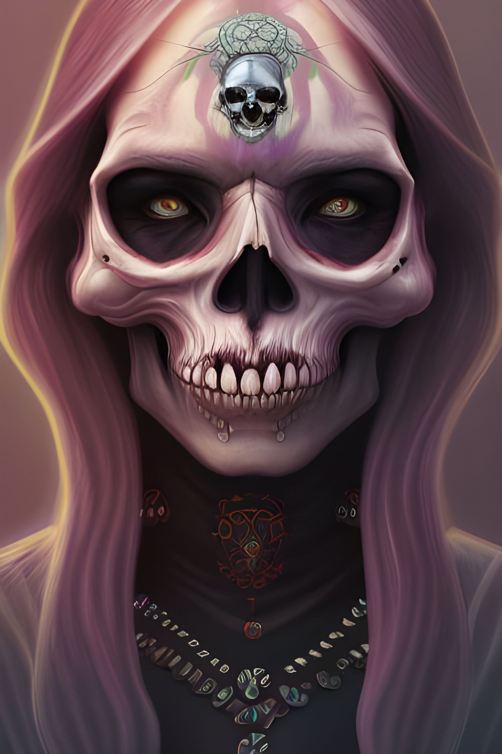 Skull Demon Sorcerer Concept Art in Gothic Style