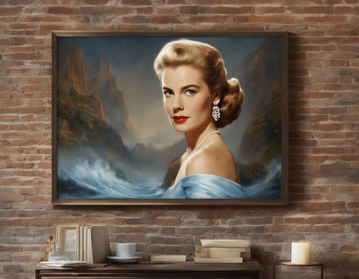 Grace Kelly Portrait in Impasto Chalk Art Style