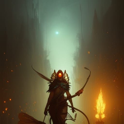Bee Warrior in Dark Fantasy Style