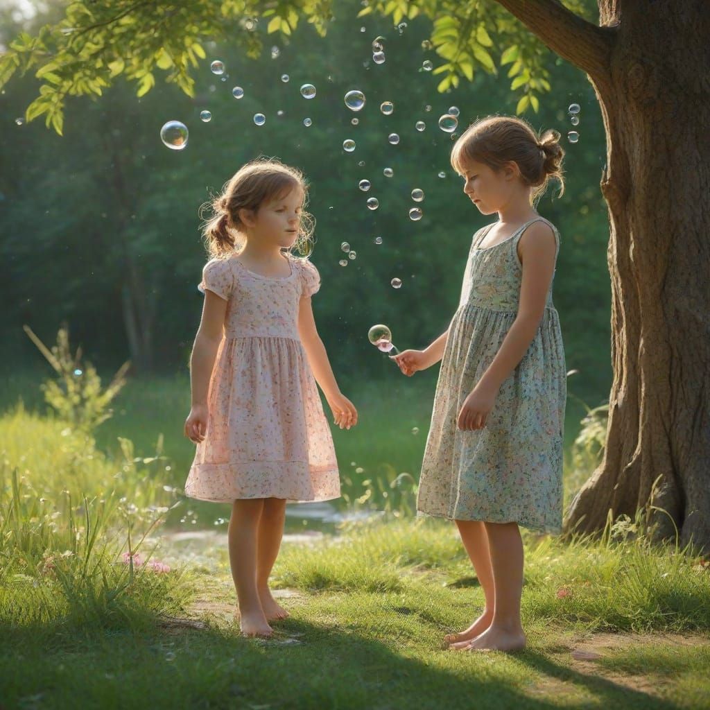 Children's Joy in Golden Meadow