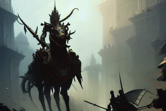 Armored Steed in Dark Fantasy Style