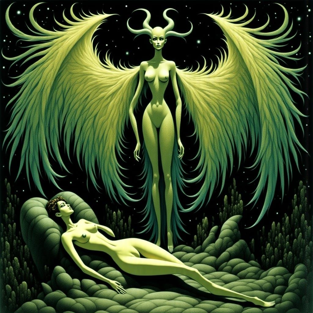 Terrifying Ophanim Watches Over Paralyzed Woman